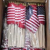 billige U.S. 250-årsjubileum-Patriotiske amerikanske miniflagg – 20/50 stk. 4x6-tommers amerikanske treflagg med premium trestenger og trygge gullspydtopper – 4. juli, uavhengighetsdagen, 250-årsjubileum, minnedagen, veterandagen