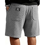 abordables Shorts décontractés-Homme Short gaufré Shorts Short décontracté Avec Poches Taille Élastique Uni À carreaux Confort Respirant Longueur Genou Occasionnel Extérieur Vacances Vacances Mode Noir Blanche Micro-Élastique