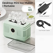 baratos eletrodomésticos-Máquina de gelo de mesa mini, máquina de gelo portátil para bancada, ideal para casa, escritório e trailers, produz gelo rapidamente em 10 a 15 minutos, máquina de gelo compacta com capacidade para
