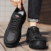 baratos Tênis Casuais-Botas de caminhada masculinas para atividades ao ar livre – mistura de couro sintético e camurça, sola antiderrapante durável, design respirável, perfeitas para aventuras ao ar livre, viagens e uso casual diário.