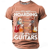 economico T-shirt Grafiche di Musica e Strumenti-Per uomo Chitarra Gergo divertente Maglietta Manica Corta maglietta Stampa 3D Girocollo Camicia Moda Quotidiano Quotidiano Streetwear Blu Rosso Estate Primavera Abbigliamento S M L XL XXL XXXL