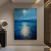 cheap Landscape Paintings-Handmade Oil Painting Hand Painted Vertical Abstract Floral / Botanical Modern Rolled Canvas (No Frame)