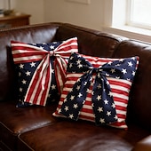 Χαμηλού Κόστους 250η επέτειος-250ή επέτειος των ΗΠΑ, κάλυμμα μαξιλαριού με σχέδιο φιόγκου, αναμνηστική διακόσμηση αυλής 1776-2026 για πατριωτικό εορτασμό, ημιπεντηκονταετία, 4η Ιουλίου, ημέρα ανεξαρτησίας, διακόσμηση καναπέ 2 τεμαχίων ή 4 τεμαχίων