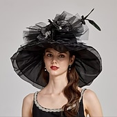 baratos Fascinadores &amp; Chapéus-Derby Chapéus Chapéu de Igreja Chapéu Kentucky Derby Senhora Mulher nobre Fantasia Mulheres Derby Coquetel Plastrão Adulto Chapéu Verão Primavera