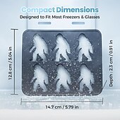 baratos Formas para Bolos-Forma de gelo Pé Grande, formas de gelo Pé Grande, cubo de gelo de silicone Sasquatch com 6 cavidades &amp;Bandeja de picolés para drinks de Halloween com uísque, fácil de desenformar. &amp;Pode ser lavado na