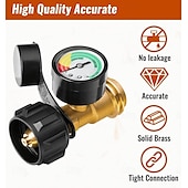 olcso Grillek és szabadtéri főzés-Univerzális propántartály-mérő 5–40 fontos PB-palackokhoz, gázszintjelző grillhez, fűtőtesthez, lakókocsihoz, QCC1 csatlakozó, propán üzemanyagszintmérő grillhez, kültéri kempingfőzőhöz,