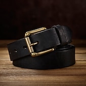 Χαμηλού Κόστους Ανδρικές ζώνες-Ανδρικά Ζώνη Αυτόματη πόρπη γνήσιο δέρμα Χαλκός Κομψό στυλ street Σύγχρονο Καθημερινό Χαλάρωση Συμπαγές Χρώμα Κόκκινο Κρασιού Μαύρο Καθημερινά Επιχείρηση Επίσημο Ζώνη μέσης