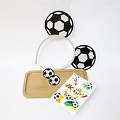 abordables Partido de Fútbol Mundial 2026-Kit para fanáticos del partido mundial de fútbol de verano de EE. UU., Canadá y México 2026, accesorios para porristas, diademas, aretes, tatuajes adhesivos y accesorios para porristas y apoyo