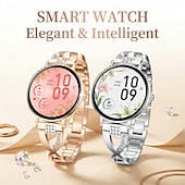 baratos Smartwatch-Relógio inteligente exclusivo Goddess com tela redonda AMOLED HD de 1,32 polegadas, ultrafino e leve de 7,5 mm, a melhor opção de presente para namorada, monitoramento de frequência cardíaca e