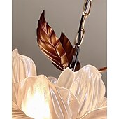 cheap Island Lights-Pendant lamp Bloom Metal Acrylic Flower Chandelier Light Fixture Large Round Chandelier Hanging Ceiling Lamp