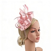 voordelige Fascinators-fascinators Stof Bruiloft Verjaardag Elegant Vintage leuke Style Met Veer Linten Helm Hoofddeksels