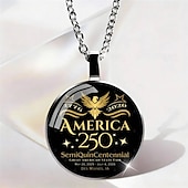  Set di 3 pezzi per la collana del 250° anniversario degli Stati Uniti: ciondolo con aquila 2D e bandiera americana, gioiello commemorativo patriottico, oggetto da collezione 1776-2026, Giorno dell'Indipendenza, 4 luglio, regalo per l'orgoglio americano.