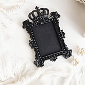 cheap Picture Frames-Vintage Black Resin Decorative Frame, Handmade Hand-Painted Ornate Wall Hanging Frame for DIY Wall Decor, Photo Display Frame, Home Wall Decoration Prop for Parties, Festivals