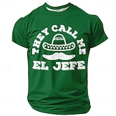 cheap Men's Funny T shirts-Cinco de Mayo Men's They Call Me El Jefe Funny T-Shirt Mexican Sombrero Mustache Graphic Short Sleeve Crew Neck Casual Top Fiesta Designer Clothing Apparel S M L XL XXL XXXL
