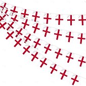 abordables Partido de Fútbol Mundial 2026-Banderín con bandera de Inglaterra para el Mundial de Fútbol de Verano (50 banderas, 14 metros), pequeño banderín con banderas inglesas para decoración de países, escuelas, fiestas y eventos