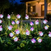 abordables Éclairage paysager-Lampe solaire de jardin en forme de papillon, boule lumineuse oscillante qui se balance au gré du vent, éclairage décoratif RGB pour cour, terrasse et allée (1 pièce)