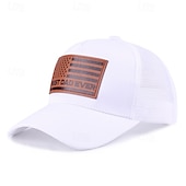  Cappellino da baseball patriottico con toppa in pelle e bandiera americana, stile trucker per uomo e donna, 4 luglio, giorno dell'indipendenza, 250° anniversario, Memorial Day.