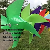 abordables Recreación al Aire Libre-100 unidades - Guirnalda de molinillos de viento de 4 hojas, molinillos de plástico coloridos, incluye 30 metros de hilo, perfectos para bodas, cumpleaños, fiestas y decoración de jardines.