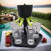 ieftine Ustensile Bucătărie &amp; Gadget-uri-Dozator de băuturi pentru 6 sticle cu suport – vin pentru petreceri în barul de acasă &amp;dozator de whisky, servitor de băuturi cu flux multiplu, turnare uniformă, perfect pentru petreceri tematice