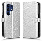 billige 2026 Samsung Galaxy S26-serien-telefon Etui Til Samsung Galaxy S26 S26 Pluss S26 Ultra Lommebok-kortveske Magnetisk Helkroppsbeskyttende med nøkkelbånd Kontor / Bedrift Geometrisk mønster TPU