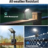 halpa Ulkotilojen seinävalaisimet-2 kpl ulkokäyttöön tarkoitettuja aurinkokennolla toimivia liiketunnistimella toimivia seinävalaisimia, IP65-vedenpitävä, 60 LED-helmeä, klipsikiinnitys, 3 tilaa, LED-turvavalo &amp;koristeelliset valot
