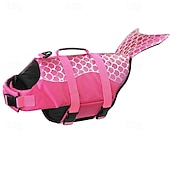 cheap Lifejackets-Shark Dog Safety Life Vest, Mermaid Dog Life Vests for Swimming with Superior Buoyancy and Rescue Handles for Swimming Pool Beach Boat