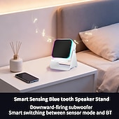 cheap Decorative Lights-Induction Speaker with Phone Stand Wireless Induction Audio Speaker Amplifier with Light 10W Phone Holder Smartphone Bracket