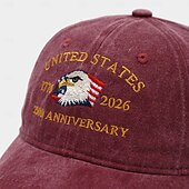  Unisex 250th/independence Hat Baseball Cap Portable Breathable Daily Outdoor Street Embroidery Flag