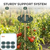 levne pribor za njegu biljaka-6/12 ks držáků na podpěry rostlin - cenově dostupné plastové zahradní spojovací disky pro popínavé rostliny, nastavitelný mřížkový kroužek pro rajčata, okurky, květiny - robustní stabilizátor pro