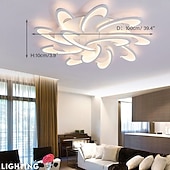 Χαμηλού Κόστους Σχέδιο Σπούτνικ-Φωτιστικό οροφής led μοντέρνο μαύρο ακρυλικό 3 6 12 κεφαλές έλεγχος εφαρμογής με τηλεχειριστήριο για τραπεζαρία γραφείου σαλόνι 220-240v σχέδιο λουλουδιών με δυνατότητα ρύθμισης μόνο με τηλεχειριστήριο