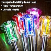cheap Pathway Lights &amp; Lanterns-Solar Outdoor Lights, Solar Pathway Lights Outdoor Waterproof, Stainless Steel Stake Lighting for Garden Yard Path Walkway Driveway Patio Lawn Outside Decor,Color Changing