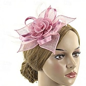 abordables Fascinadores-Fascinators Lino Tejido Boda Cumpleaños Elegante Vintage Estilo lindo Con Pluma Cintas Celada Sombreros