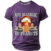 abordables Camisetas divertidas para hombres-Camiseta divertida y divertida de estilo urbano con diseño de tanque explosivo no alérgico al maní para hombre, de corte regular, para uso diario, tallas S, M, L, XL, XXL y XXXL.