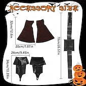 baratos Conjuntos-Conjunto Medieval Renascentista chique Calças Cinto Camisa com acessórios Manga Comprida Elfo Ranger Fantasia Para Meninos Fantasia Dia Das Bruxas Carnaval feira renascentista Crianças Camisa Calças