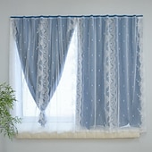 halpa Blackout Curtain-Blackout Curtains Velcro Self Adhesive No Drill Temporary Window Cover Short Curtains for Small Window Bedroom Apartment