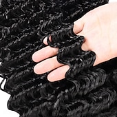 baratos 3 conjuntos de extensões de cabelo natural-Cabelo humano ondulado profundo em 3 pacotes, adequado para mulheres negras, de 30 a 70 cm (12 a 28 polegadas).