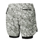 お買い得  ランニングショーツ-男性用 ランニングショーツ アスレチックショーツ ジムショーツ ドローストリング ポケット 2 イン 1 コンプレッションライナー付き ショートパンツ カジュアル 日常 アウトドア 夏 春 速乾性 ライトウェイト 吸汗性 ジムトレーニング 屋外 アスレチック レギュラー スポーツウェア アクティブウェア ブルー ブラック カモフラージュ