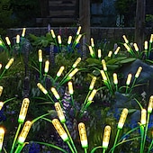 abordables Luces de camino y linternas-2 luces solares de exterior con forma de estaca de burbujas de 10 cabezas, impermeables, con LED oscilantes para jardín, patio, césped, camino, villa, fiesta, cumpleaños, vacaciones e iluminación de