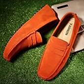 economico Mocassini casual-Per uomo Vintage Casual Quotidiano Camoscio Confortevole Traspirante Mocassino Giallo Chiaro Grigio scuro Vinaccia Estate Primavera Autunno