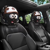 voordelige 250e Verjaardag-2 stuks grappige hoofdsteunhoezen met voetbalhoofd-uitdrukking voor in de auto, gemaakt van non-woven polyester, universele pasvorm, wasbaar, eenvoudig te installeren, perfect voor roadtrips of