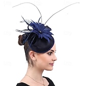 abordables Fascinadores-Fascinators Lino Boda Cumpleaños Elegante Vintage Estilo lindo Con Pluma Celada Sombreros