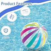 cheap Outdoor Recreation-2PCS Polka Dot Beach Balls Inflatable PVC Water Play Balls with Colorful Stripes for Outdoor Pool, Swimming Pool, Beach Party Decoration and Outdoor Activities