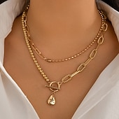 ieftine Coliere &amp; Pandative-1 buc Lănțișor For Pentru femei Perle Zilnic Stradă Cadou Aliaj Peteci Inimă