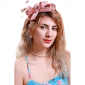 billige Fascinatorer-fascinators Linfrø Fjær Bryllup Bursdag Elegant søt stil Med Fjær Hodeplagg Hodeplagg