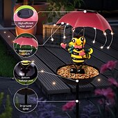 levne Světla cesty &amp; lucerny-1 ks venkovní solární včelí deštník krmítko pro ptáky sloupcové světlo, vodotěsné světlo IP44 na zahradní cestu, dekorace na terasu, trávník a dvůr, venkovní dekorační světlo pro zahradu a dvorek