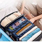 رخيصةأون تخزين الأمتعة والسفر-حقيبة تخزين معلقة كبيرة السعة، 4 طبقات، قابلة للطي، متعددة الوظائف، مناسبة لتخزين الملابس، الشماعات، الأمتعة، والملابس الخارجية