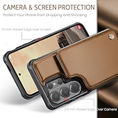cheap 2026 Samsung Galaxy S26 Series-Phone Case For Samsung Galaxy S26 S26 Ultra Plus Wallet Case Flip Cover with Stand Holder Card Slot Shockproof Retro TPU PU Leather