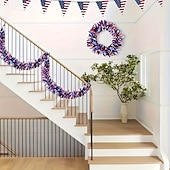 cheap U.S. 250th Anniversary-4Pcs Patriotic Tinsel Garland Red White Blue Foil Streamers 78.7in Metallic Fringe Decorations for 4th of July Independence Day Memorial Day Labor Day American Flag Theme Party Decor Durable Plastic
