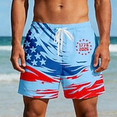  Per uomo 4 luglio, 250° anniversario degli Stati Uniti Bandiera degli Stati Uniti 1776 Costumi da bagno Pantaloncini da mare Pantaloncini da Surf Misura del girovita medio Casual Ferie Tasche