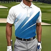 economico Polo da golf da uomo-Per uomo Astratto Golf Polo Sportivi Manica Corta Magliette polo Camicie con Colletto Casual Athleisure Bottoni Estate Primavera Blu Rosso Verde